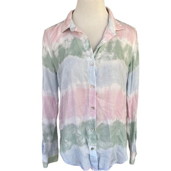 Bella Dahl Oversized Pastel Tie Dye Lyocel Button Down XS - Picture 1 of 8